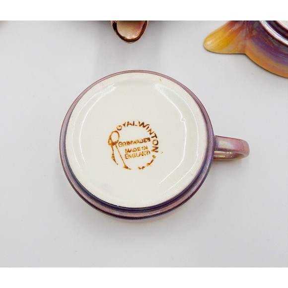 Royal Winton Grimwades Two Tone Luster 4 Piece Individual Stacking Tea Set - Picture 10 of 15